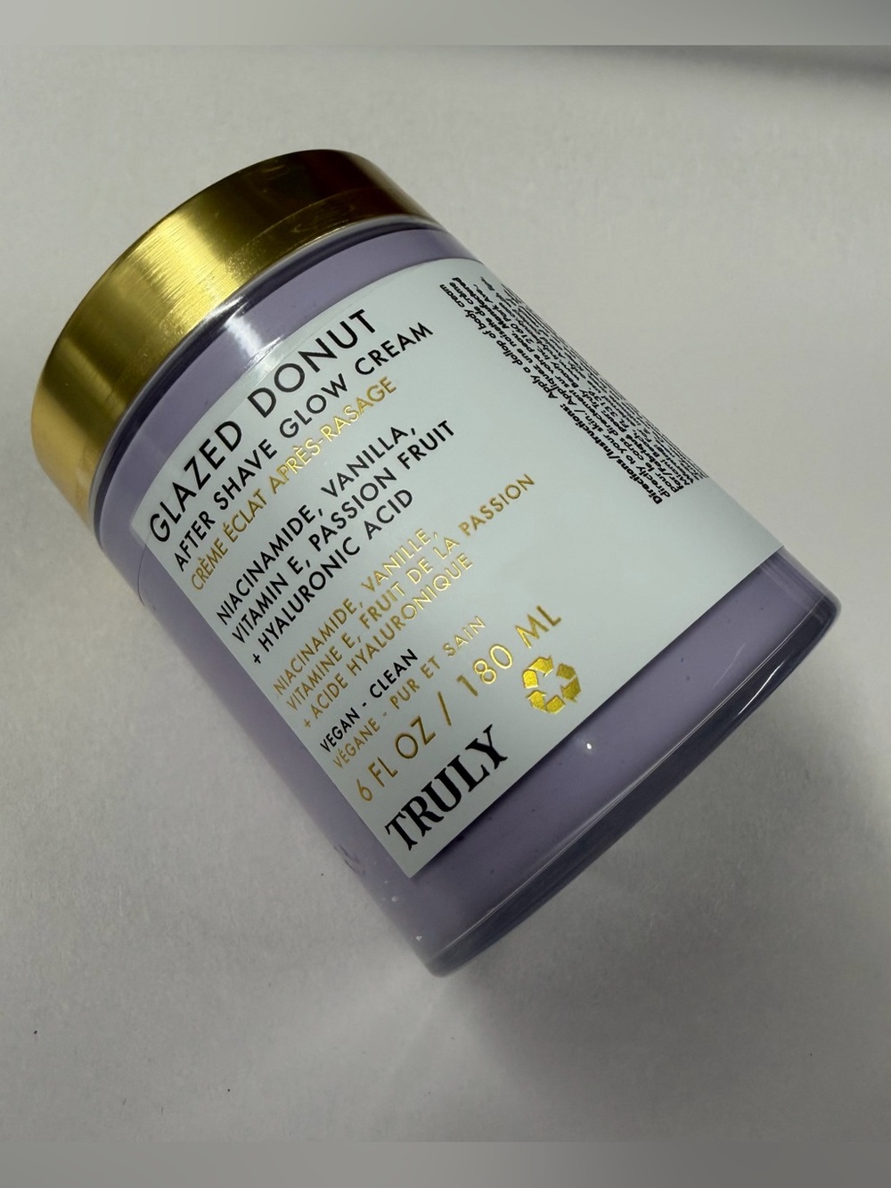 Truly Glazed Donut After Shave Glow Cream 6.0 oz/ 180 mL Vegan Clean